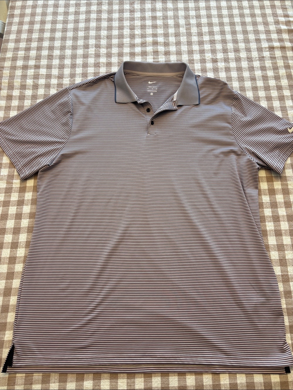 Nike Men’s Gray Striped Polo Shirt
